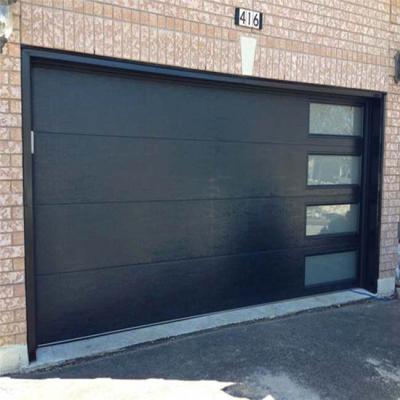 China Automatic Modern Tempered Steel Garage Door Aluminum Glass Exterior Door for sale