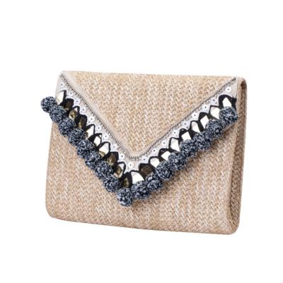 China Amazon Hemp Bag Durable Hot Selling Wedding Party Even Girls Women Envelope Clutch Bag for sale