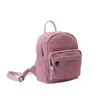 China New Design Anti-theft Corduroy Mini Pink Fashion Women Backpack Casual School Bags Girl for sale