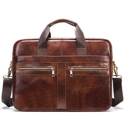 China Durable Custom Luxury Laptop Briefcase Vintage Men's Handbags Office Men's Leather Briefcase Men's Briefcase for sale