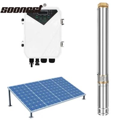 China 3000W Solar Borehole Water Pump System For 150M Depth Solar Submersible Well Pump Solar Submersible Deep Well Water Pump for sale