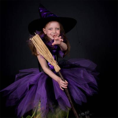 China 2019 POLYESTER Halloween Christmas Costume Witch Dress For Kids Girls Cosplay Dress Witch Kids Dance Clothes Skirt Hats for sale