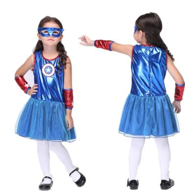 China Polyester Superhero Girl Captain Costume For Fancy Party for sale