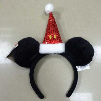 China Fabric New Arrival Minnie Ears Christmas Headbands for sale