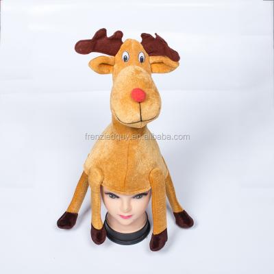 China Wholesale Funny Plush Hat Deer Christmas Animal Hat for sale