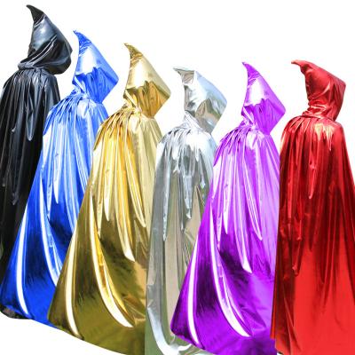 China Polyester Tinsel Party Witch Devil Halloween Glitter Cape For Adult And Kids for sale