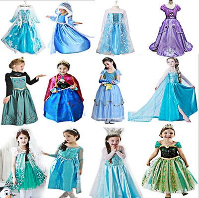 China New Princess Anna Elsa Dress For Kids Polyester Frozen 2 Birthday Party Dress for sale