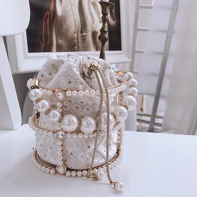 China 2020 latest fashion pearl bucket handbag for ladies even luxury handbags women box purses for sale