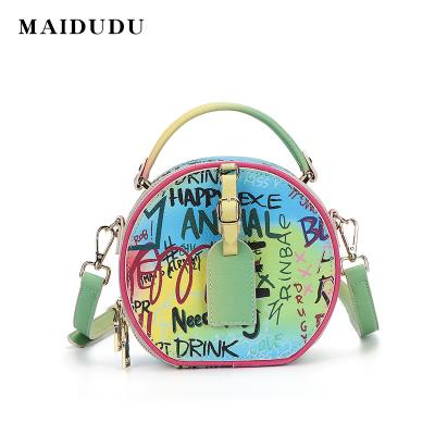 China Wholesale fashion ladies graffiti handbag fashion box bag for women for sale