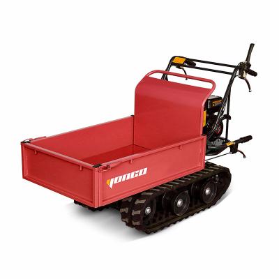 China Building Material Shops Load Capacity 300Kg Gasoline Engine Track Mini Cart Transporter Crawler Mini Rubber Dumper for sale