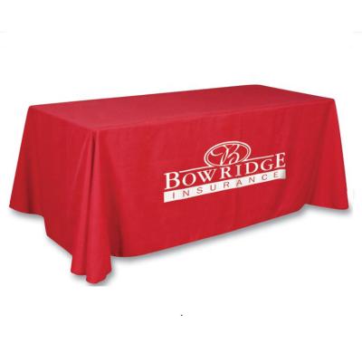 China Durable 4ft 5ft 6ft 8ft Custom Print Stretch Table Cover Fitted Drape Logo Trade Show Tablecloths Throw Runner Tablecloths for sale