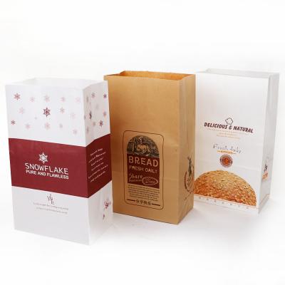 China Recyclable Brown Kraft Paper Custom Print Recycled Lunch Bags For Snack Sandwich Take Away Bread Packaging Bags for sale