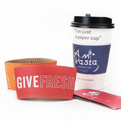 China Biodegradable Christmas 8/12/16 oz Custom Corrugated Kraft Paper Coffee Cup And Sleeves for sale