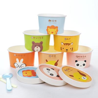 China Custom Printing 12oz Ice Cream Biodegradable Disposable Paper Cup Recyclable for sale