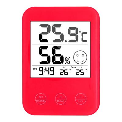 China Time Watch Clock Digital LCD Display Large Color Mini Clock Barometer Thermometer Hygrometer 718 for sale