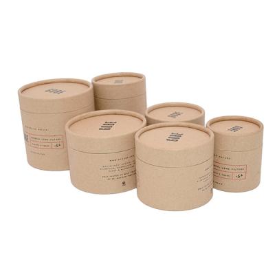 China Custom Recycled Logo Printed Kraft Paper Materials Tube Cylinder Packaging Box Kraft Paper Packaging Tube for sale