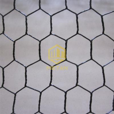 China Plain Weave 20 Gauge 1 Inch Mesh Black Vinyl Coated Poultry Hex Netting for sale