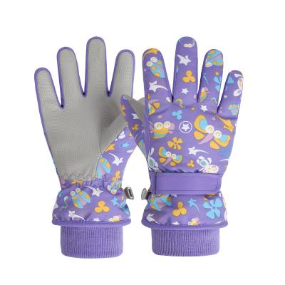 China 4-10age Children's Ski Gloves Cartoon Thick Warm Children's Waterproof\Warm\Breathable\Comfortable GRAY Split Finger Winter Children's Waterproof Gloves for sale