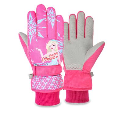 China Waterpoof PINK Kids Ski Gloves Winter Warm Gloves Cold Weather Snowboarding Snow Gloves Windproof Girls for sale