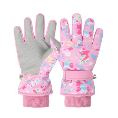 China PINK Waterproof\Warm\Breathable\Comfortable Youth Snow& Ski Gloves Waterproof Cold Weather Kids Winter Gloves for Skiing,Snowboarding-Fit Boys and Girls for sale