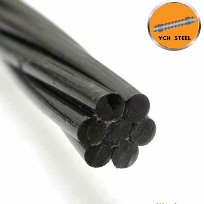 China High tensile 12.9mm 15.2mm unbonded stranded steel wire prestressed concrete steel wire for bridge for sale