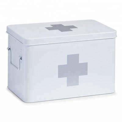 China Viable Medicine Storage Box Kit Container Metal Tin Compartments Medical Organizer Storage Boxes And Bins Polybag Customized Modern OEM for sale