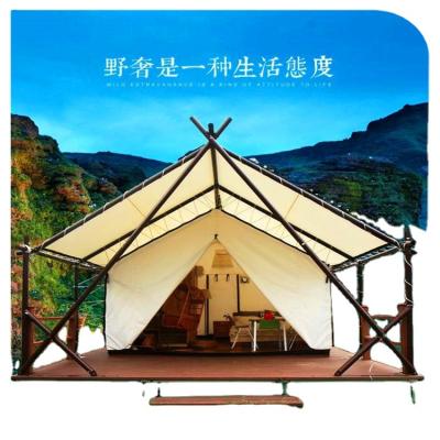 China Tube Type Tent Stake Prefab Tiny Homes Philippines Canvas Fabric Tent Lodge For Jungle Camp for sale