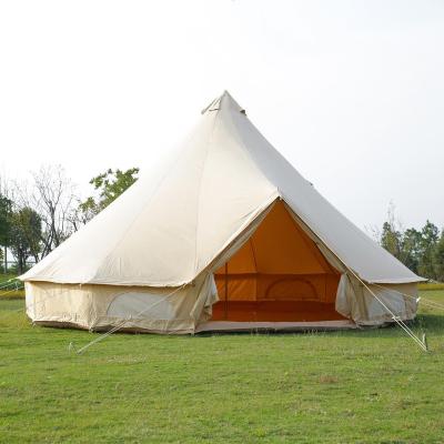 China Outdoor gear high quality glamping 8m oxford or canvas 4m 5m 6m 7m oxford bell tent with stove for sale