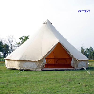 China Hot Sale Straight Tying Type Oxford Or Canvas 4m 5m 6m 7m Oxford Bell Tent 8m Glamping Camping Tent for sale