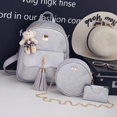 China New PU School Backpack 2020 Summer Waterproof Sequin Tassel Rucksack Fashion College Girls Backpack Bags for sale