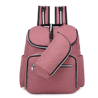 China 2019 Newest Mum Baby Diaper Bag High Quality Custom Multifunction Polyester USB Port Backpack Waterproof Mother Diaper Bag Backpack for sale