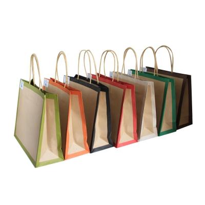 China Recycled Materials Custom Logo Kraft Paper Bag Yellow Shopping Color Sharpening Paper Bag Takeout Bag for sale