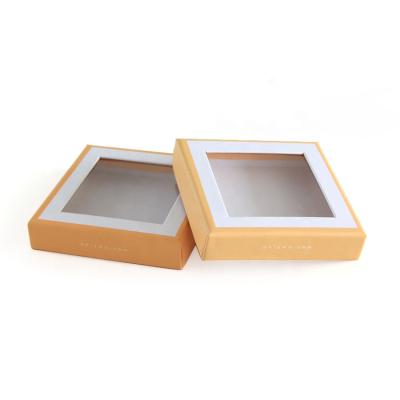 China Recyclable Custom Simple Elegant Paper Gift Box Gift Packaging With Window for sale