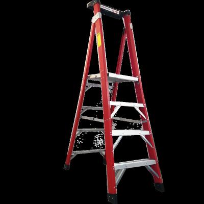 China Fiberglass Insulation Ladders Blue Hill 1450mm-2895mm 2-7 300 Pound Load Capacity Triangle Step Platform Ladders Industrial Insulation Ladders for sale