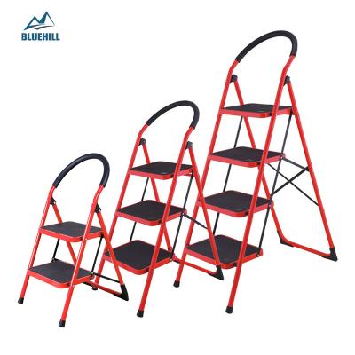 China Folding Ladders Folding Ladder Chair With Handle Industrial Steel Step Ladders 370*200mm 465*80*935mm 570*465*845mm 225lbs for sale