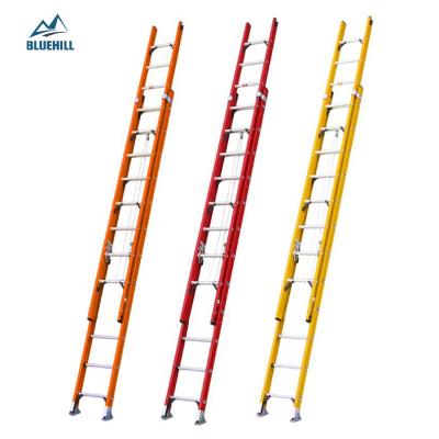 China Folding Ladders 2 mt 12m 16 ft.32ft semi insulated fiberglass extension pole telescopic ladder with 250 lbs. lo fiberglass cable tray ladder for sale