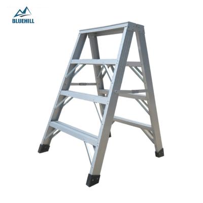 China Folding Ladders Metal Non-slip Frame Foldable Steps Stairs Folding Aluminum Step Ladder Chair Sawhorse Folding Ladders for sale