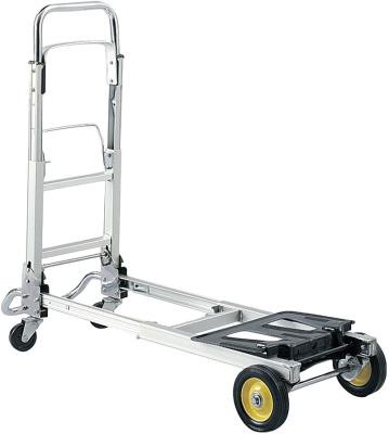 China Durable Personal 150 Pound Capacity Cart Folding Aluminum Hand Truck (Black/Red) for sale