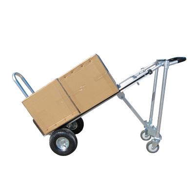 China Durable Aluminum Hand Push Folding Truck For Warehouse Storage 3-IN-1 Convertible 10