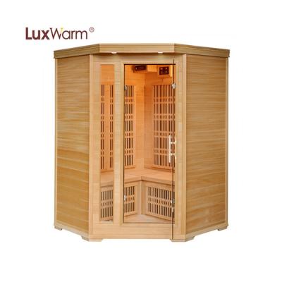 China Computer Control Panel Home Saunas 1 Person Low Hemlock Sauna Room Use EMF Carbon Far Infrared Heater for sale