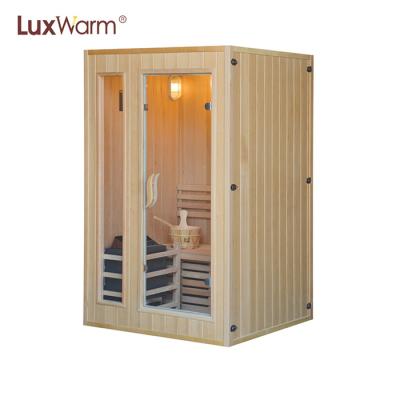 China Computer Control Panel Hemlock 2 Person Sauna Room Factory Outdoor Traditional Sauna Steam Shower Room for sale