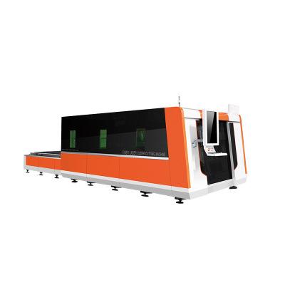 China Automated Loading Interchange Table Fiber Laser Cutter Manufacturing Platform CNC Fiber Laser Sheet Metal Cutting Machine 0.02mm Dual 0.03mm 1080nm for sale