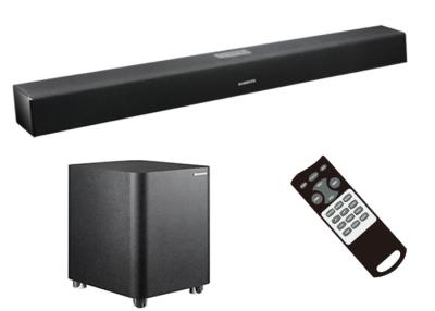 Κίνα Μαύρο Soundbar με ασύρματο Subwoofer, υγιής ομιλητής φραγμών TV μουσικής εγχώριων θεάτρων προς πώληση