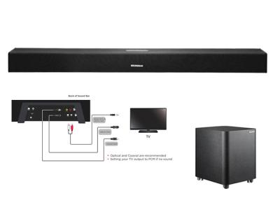 China 3D TV Bluetooth inalámbrico Soundbar con el sonido estereofónico del anillo del subwoofer de 8 pulgadas en venta