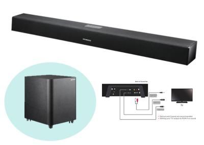 China 3D Surround Bluetooth Soundbar For TV With 8 Inch Wired Subwoofer for sale