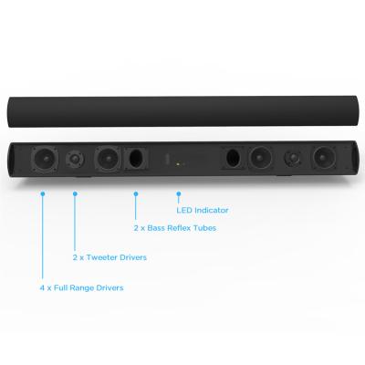 China Portable 2.0 Sound Bar 50-60Hz , Black Home Cinema Soundbar High Output for sale