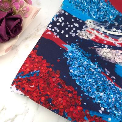 China Waterproof No MOQ Digital Custom Print Textured Quick Dry Knitted Add UV SPF50 Swim Fabric For Swimming Suit for sale