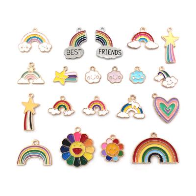 China DROPSHIPPING Vintage Cloud Rainbow DIY Necklace Pendant Earring Head Chain Accessories Material for sale