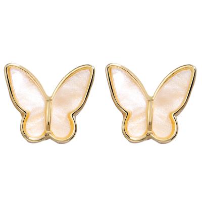 China New Vintage Dropshipping Butterfly Simple Cute Girl Earring Set Retro Earrings Gold Necklace for sale