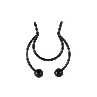 China 2021 FASHIONABLE High Quality Wholesale Nose Ring Without Perforation Nasal Septum Ring Nose Piercing Jewelry Stainless Steel Metal White for sale